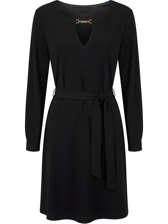 Michael Kors Dresses & Skirts - Michael Kors Black Long-Sleeve Dress with Gold Accent and Waist Tie